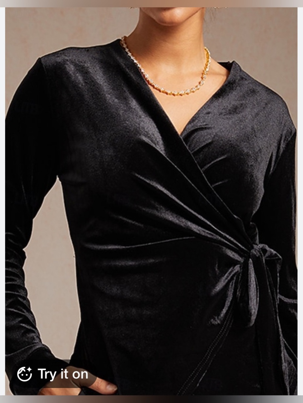Anne Klein Black Velvet Top with Lion Logo